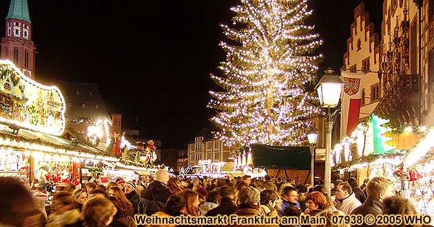Weihnachtsmarkt-Reisen Frankfurt Main 2024 2025 Hessen. Frankfurter Weihnachtsmrkte am Rmer und Rmerberg, an der Paulskirche und am Flughafen.