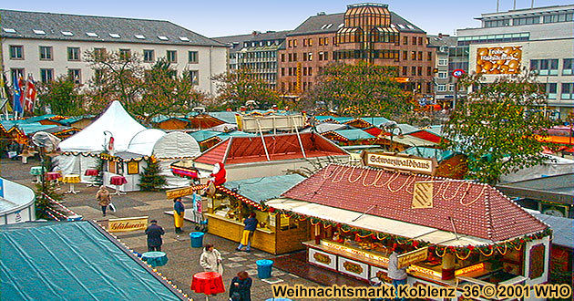Weihnachtsmarkt-Reisen Koblenz Rhein 2024 2025, Koblenzer Weihnachtsmrkte in der Altstadt am Mnzplatz, Am Plan, Entenpfuhl, Jesuitenplatz und Rathausplatz.